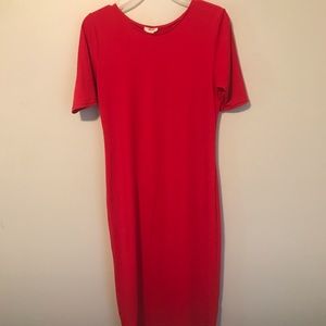 Red Fitted T-Shirt Dress